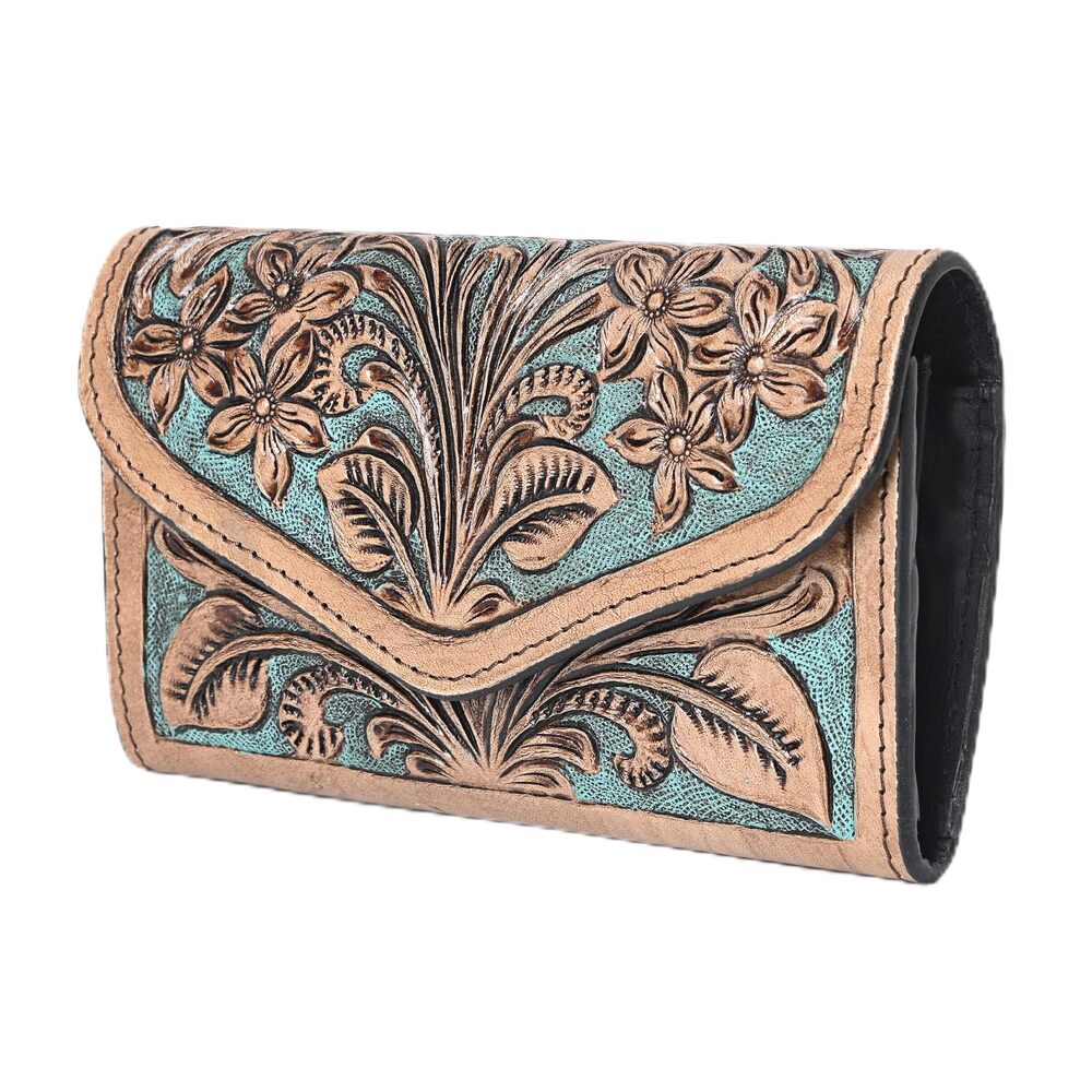 4002 Leather Wallets Cowhide Wallet Hand Tooled Western Wallet Purse